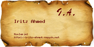 Iritz Ahmed névjegykártya